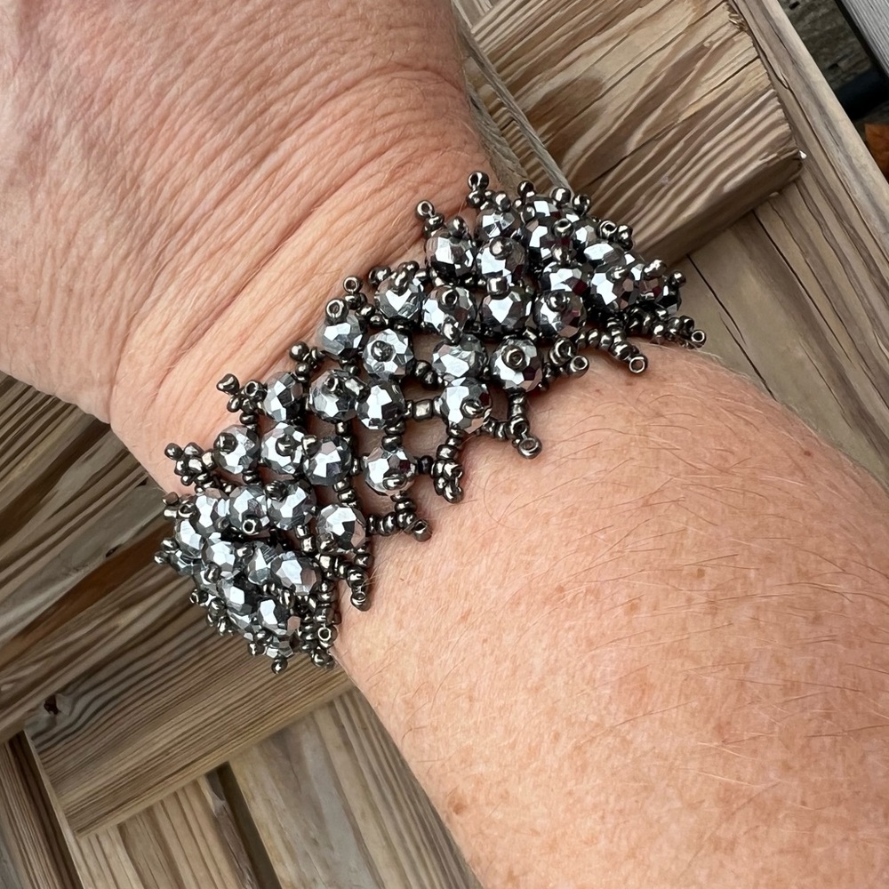 - Disco Ball Macrame Wrap Bracelet Cuff! NEW